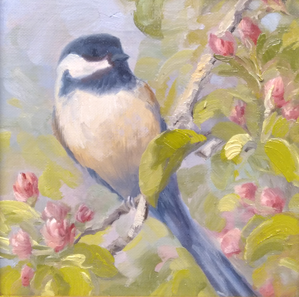 Chickadee and Cherry Bolssom