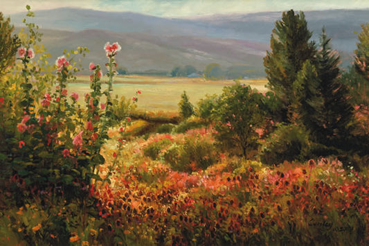 Golden Hollyhocks